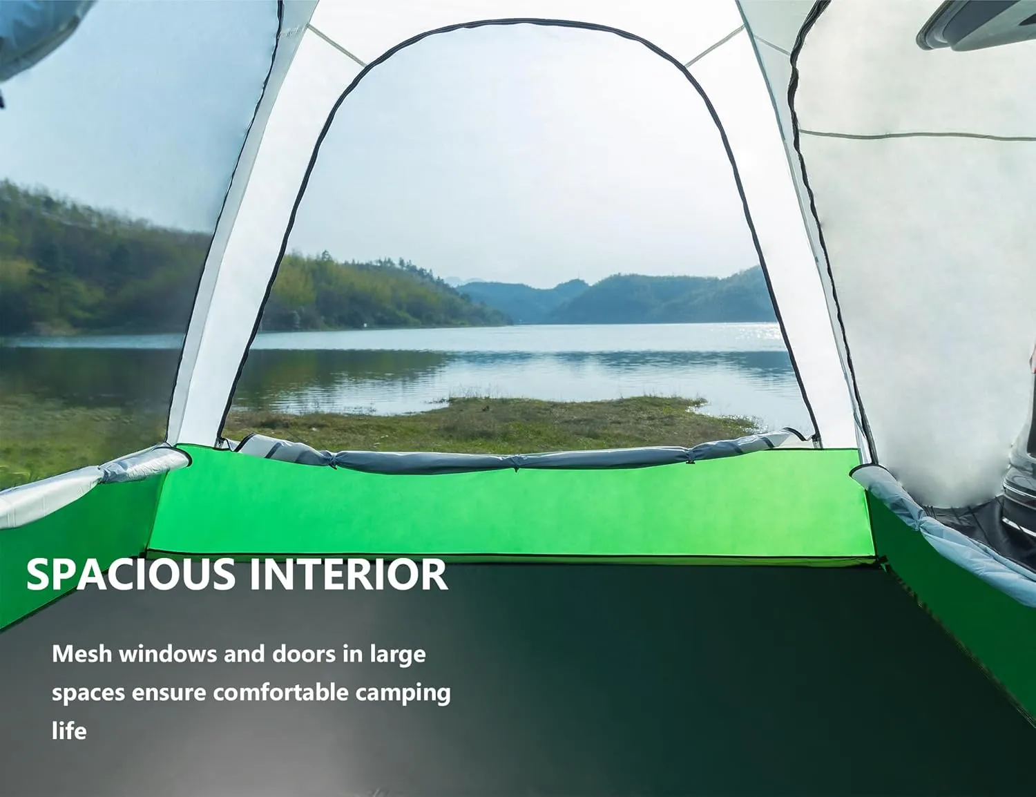 6 Person SUV Tent for Camping, Double Layer PU3000mm and UPF 50  UV Waterproof Car Tents, Includes Rainfly and Storage Bag, 10FT L x 10FT W