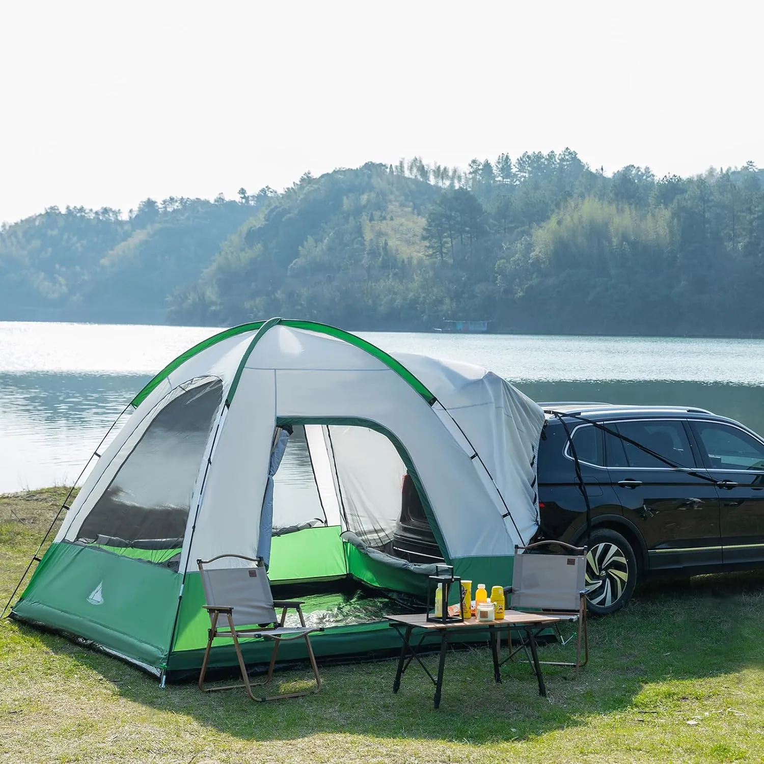 6 Person SUV Tent for Camping, Double Layer PU3000mm and UPF 50  UV Waterproof Car Tents, Includes Rainfly and Storage Bag, 10FT L x 10FT W
