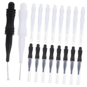 60 Pack Micro Eyebrow Brush Kit Brow Lamination Brush Set Caps for Easy Applicati