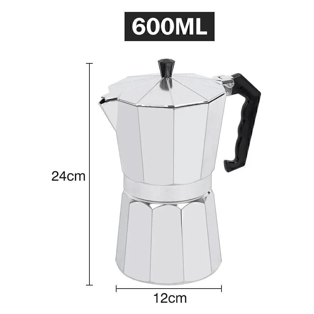 600ML Espresso Coffee Latte Pot Stove Top Italian Coffee Maker Moka Pot