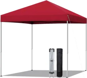 6x6 Pop Up Canopy Tent, Easy Setup Canopy for Outdoor Shades (Red)