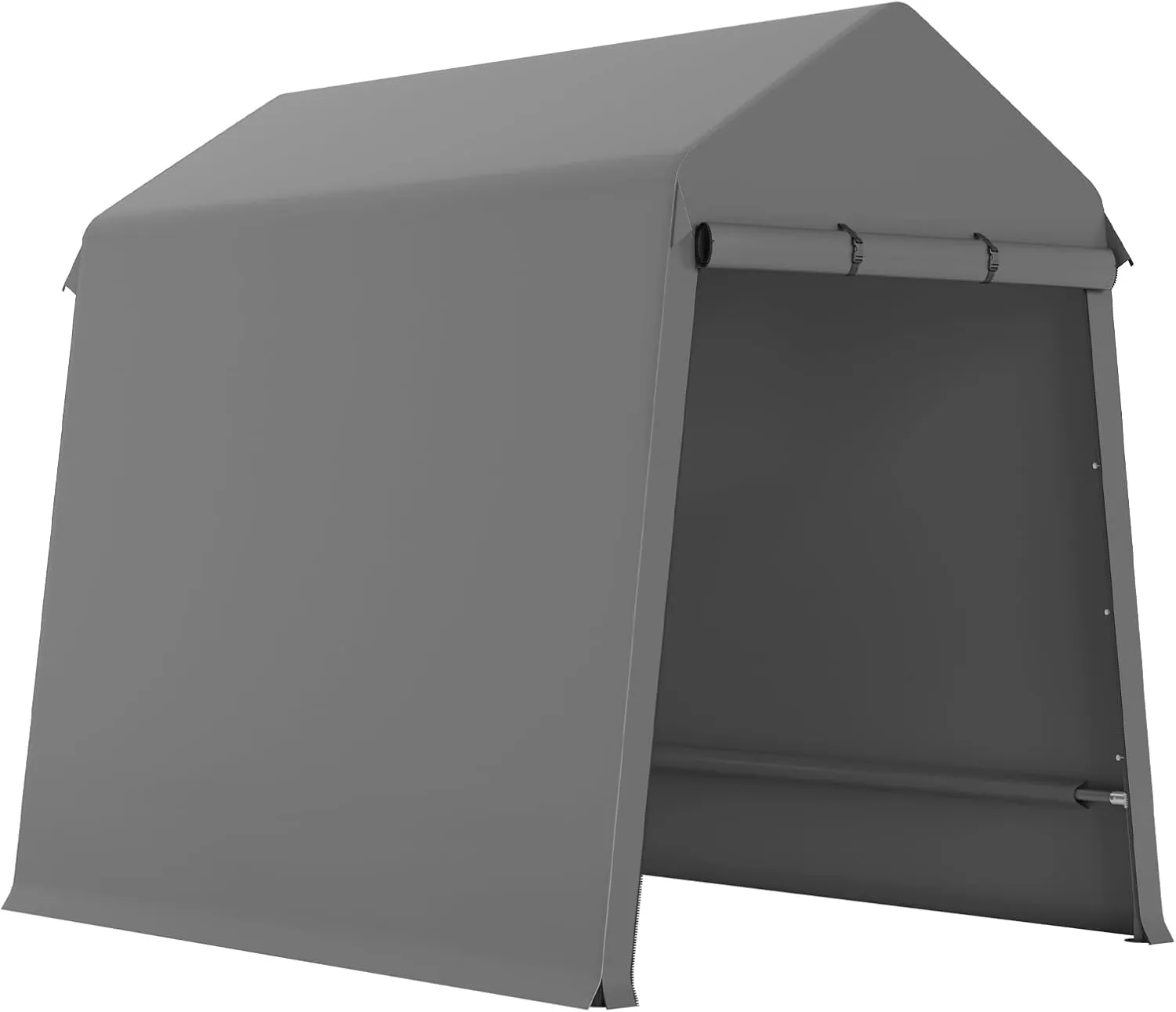 6X8 Ft Outdoor Portable Storage Shelter Shed with Rolled Up Zipper Doors & Vents, Heavy Duty Carport for Motorcycle Waterproof and Uv Resistant Anti-Snow Portable Garage Kit Tent, Gray