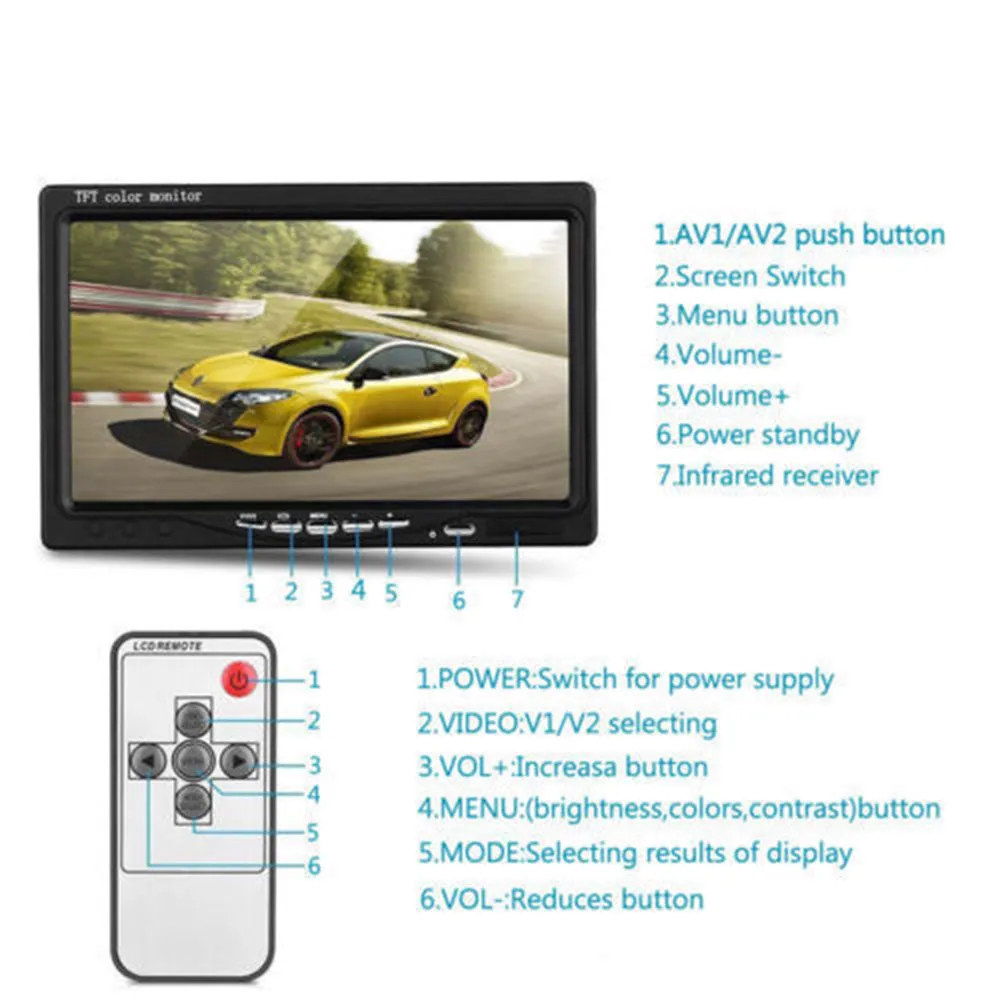 7'' Waterproof Monitor Reversing  Kit For Truck Caravan-NT_Metro