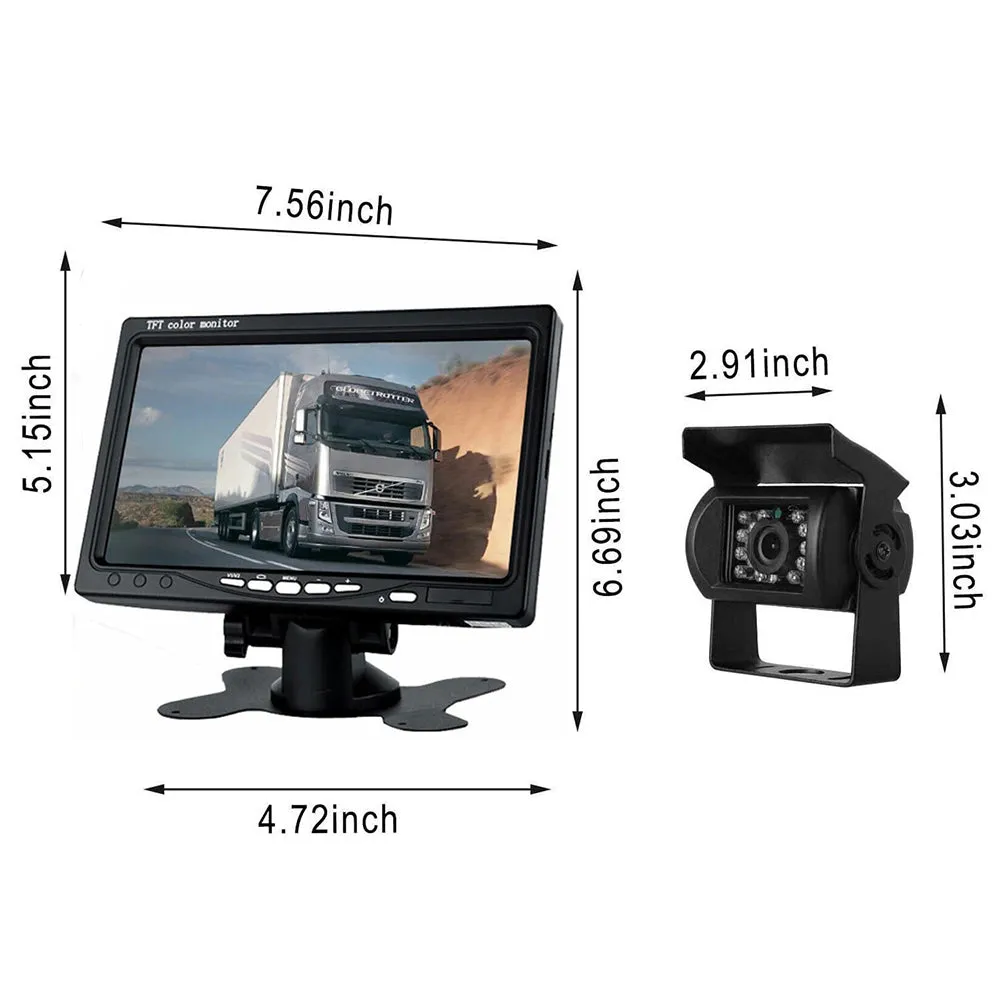 7'' Waterproof Monitor Reversing  Kit For Truck Caravan-SA_Metro