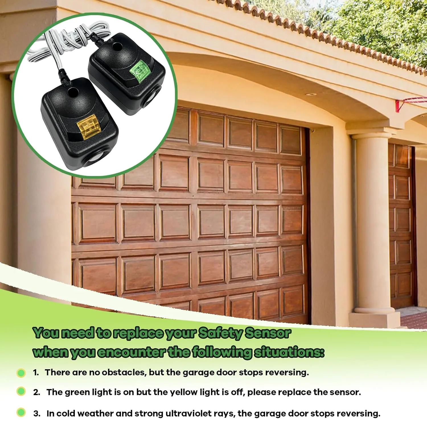820CB Garage Door Sensor, 2025 Door Sensor Safety Sensor Kit Compatible with Chamberlain Liftmaster Sears Craftsman Garage Door Openers Made After 1997, Replacement for 41A5034 G801CB-P 041-0136