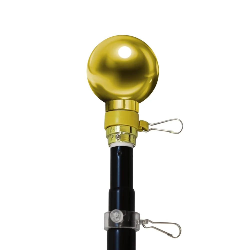 8ft Black Aluminum Flag Pole (Ball Top)