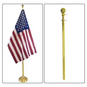 8ft Gold Aluminum Flag Pole (Ball Top)