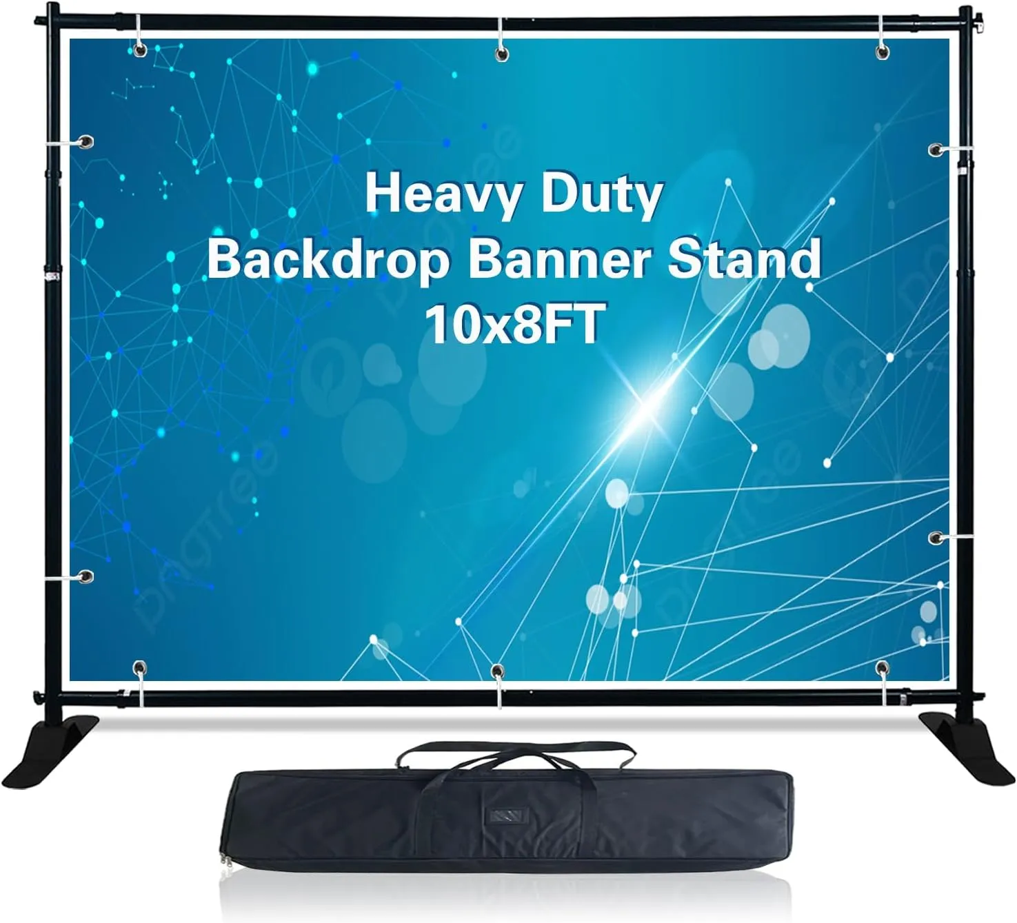 8x8 10x8 FT（WxH） HEAVY DUTY Banner Stand Telescopic Backdrop Step Repeat Backdrop Frame （STAND ONLY） for Parties Wedding Photoshoot Exhibition Background,With Carrying Bag