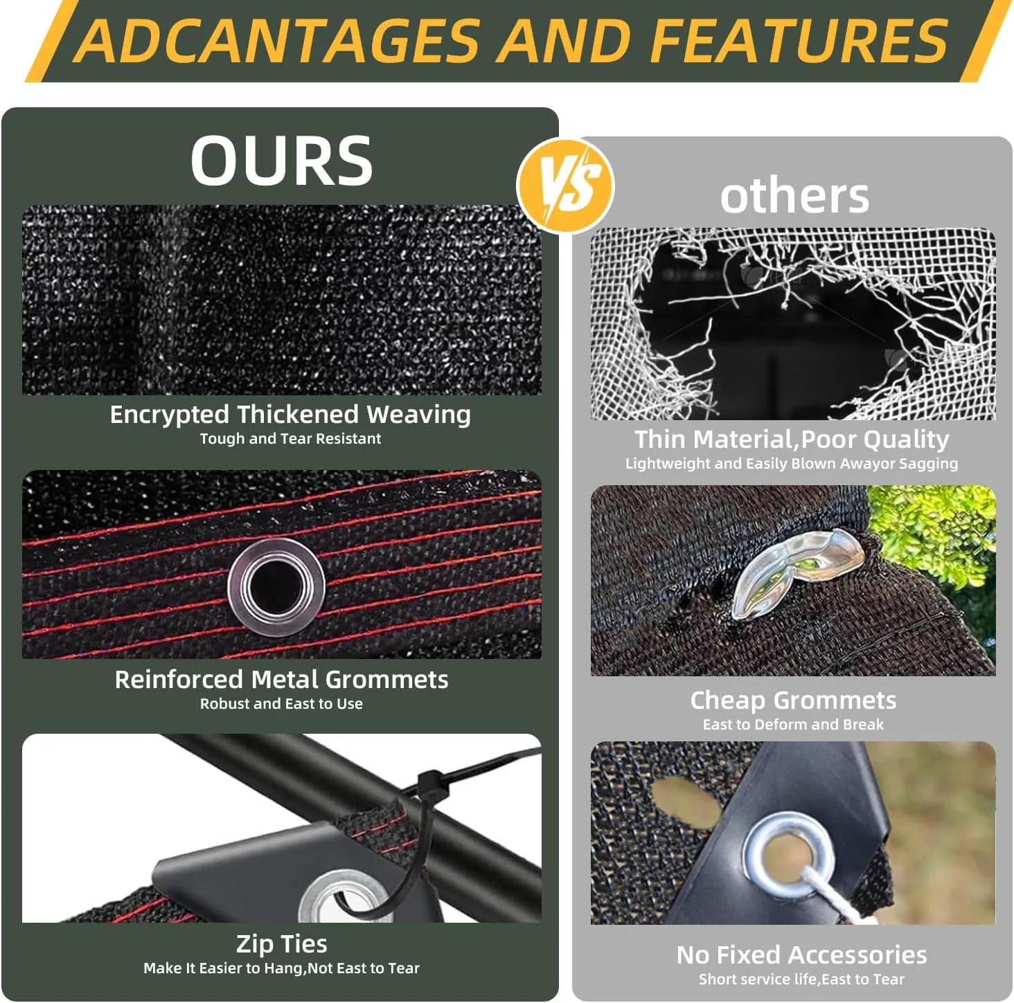 90% Shade Cloth for Garden 10 x 13 FT Durable Mesh Tarp with Grommets Outdoor Sun Shade Cover for Pergola Patio Plants Greenhouse Chicken Coop Easier to Hang Net Cover (Black)