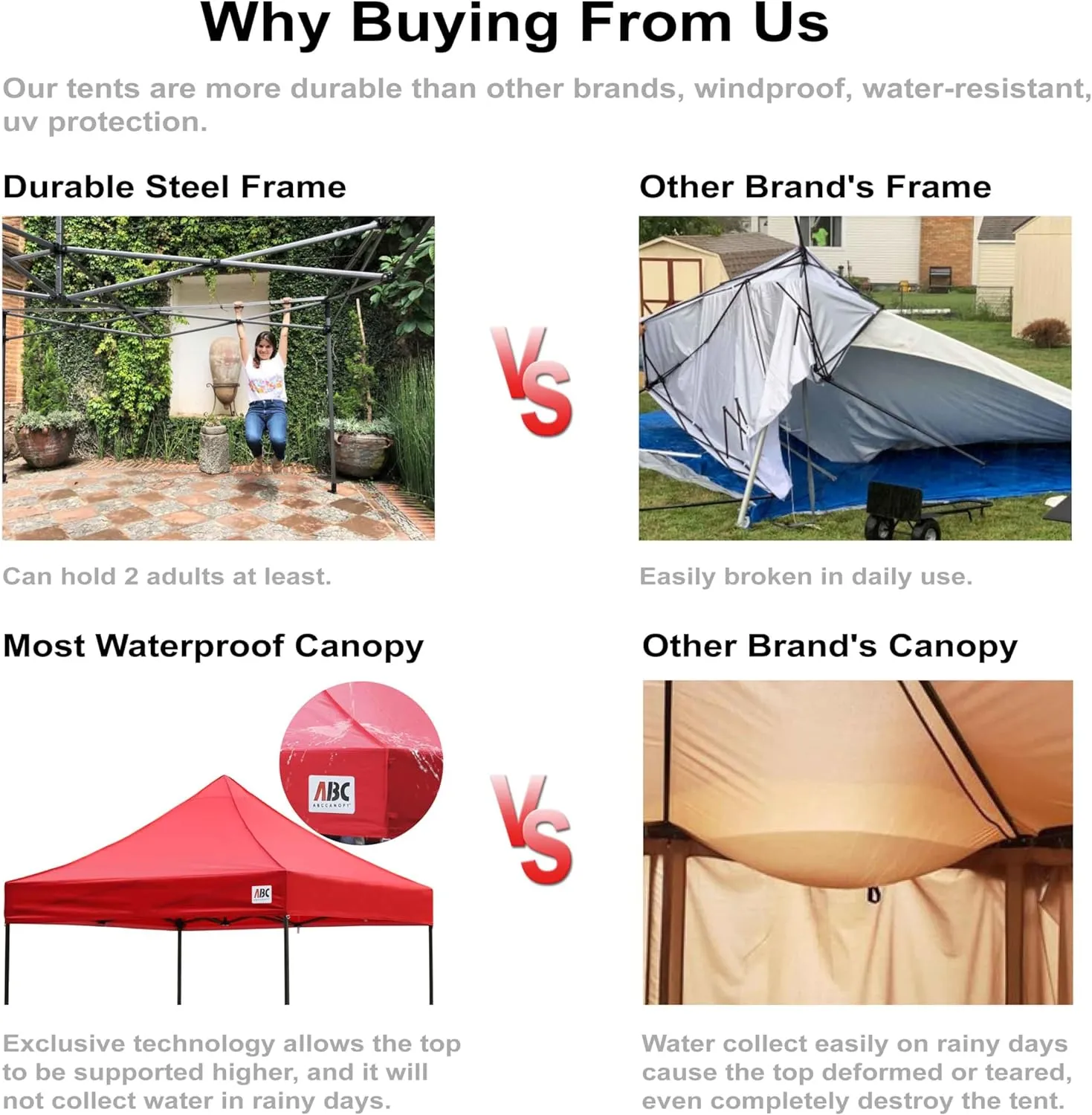 ABCCANOPY Easy Pop Up Canopy Tent with Sidewalls 8x8 Commercial -Series, Brown
