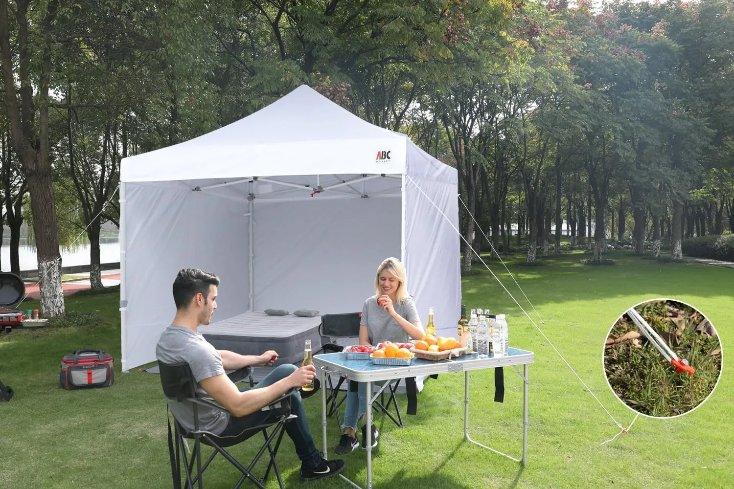 ABCCANOPY Easy Pop Up Canopy Tent with Sidewalls 8x8 Commercial -Series, Brown