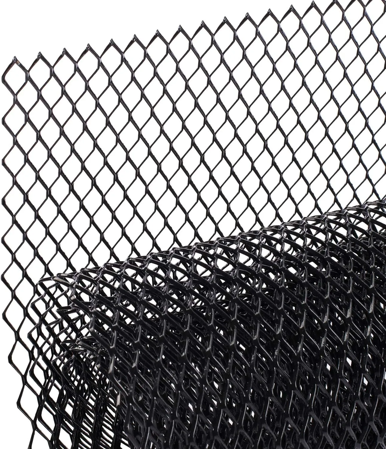AggAuto Universal 40"x13" Car Grill Mesh - Aluminum Alloy Automotive Grille Insert Bumper 6x12mm Hexagon Hole, One of the Most Multifunctional Shape Grids 100x33cm Black
