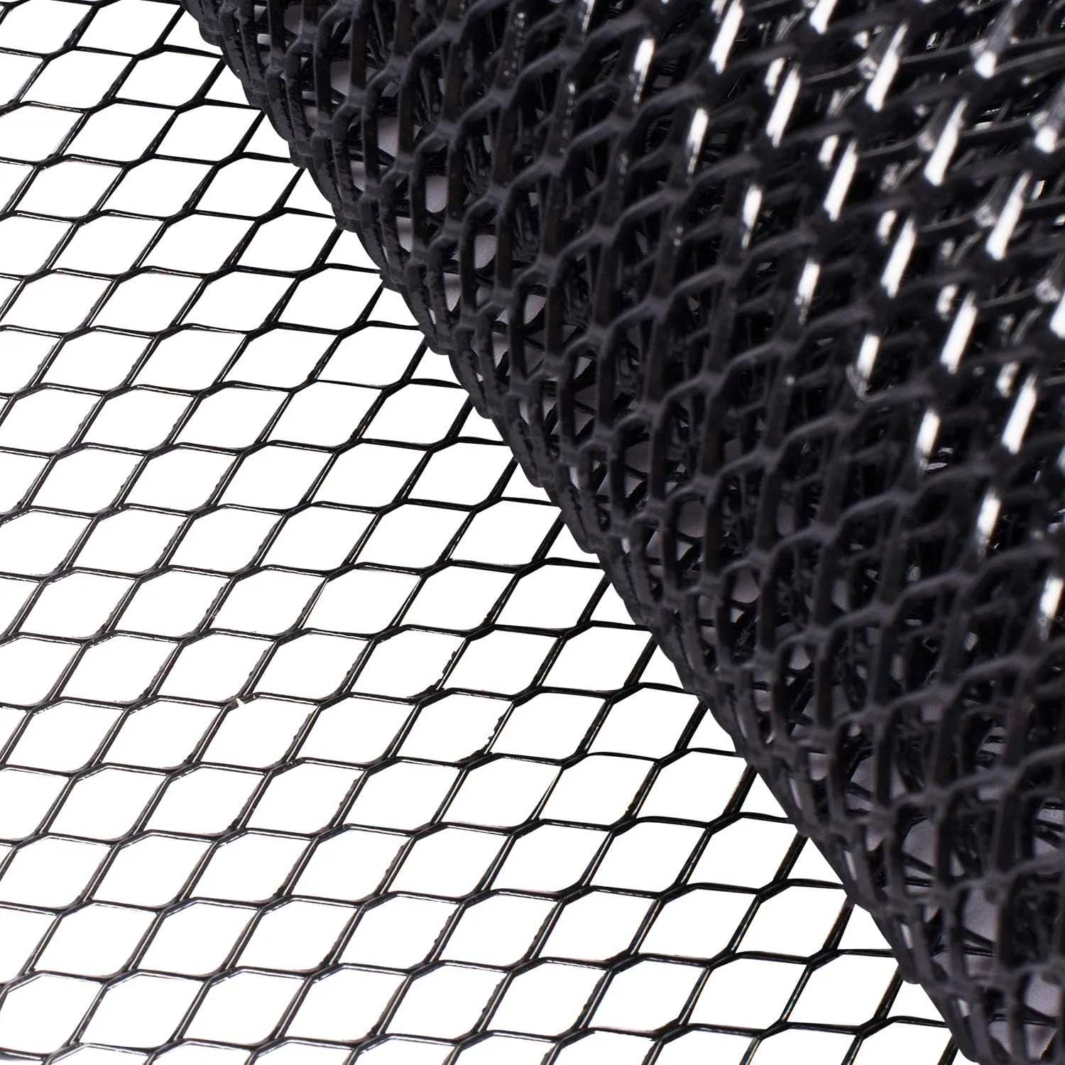 AggAuto Universal 40"x13" Car Grill Mesh - Aluminum Alloy Automotive Grille Insert Bumper 6x12mm Hexagon Hole, One of the Most Multifunctional Shape Grids 100x33cm Black