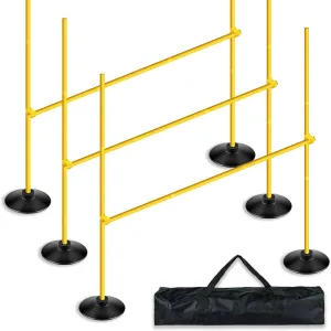 Agility Training Poles Set (Rubber Base with 3.3ft/1m to 4.9ft/1.5m Poles)