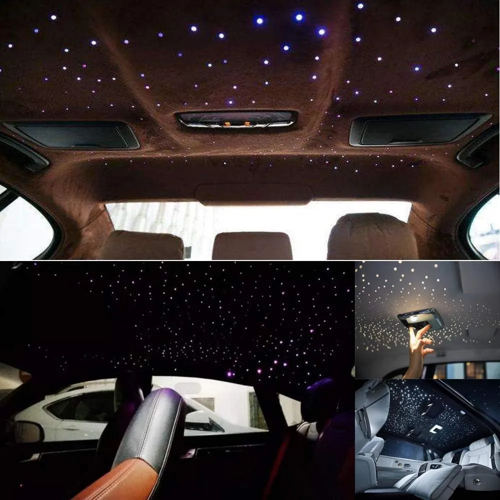 AKEPO Upgraded APP 10W Twinkle Fiber Optic Lights kit with Music Mode for Star Ceiling Sky Light Car Home Use, RGBW Light Engine Optical Fiber Cable 430pcs of 9.8ft/3m(0.03 0.04 0.06in) 28key Remote