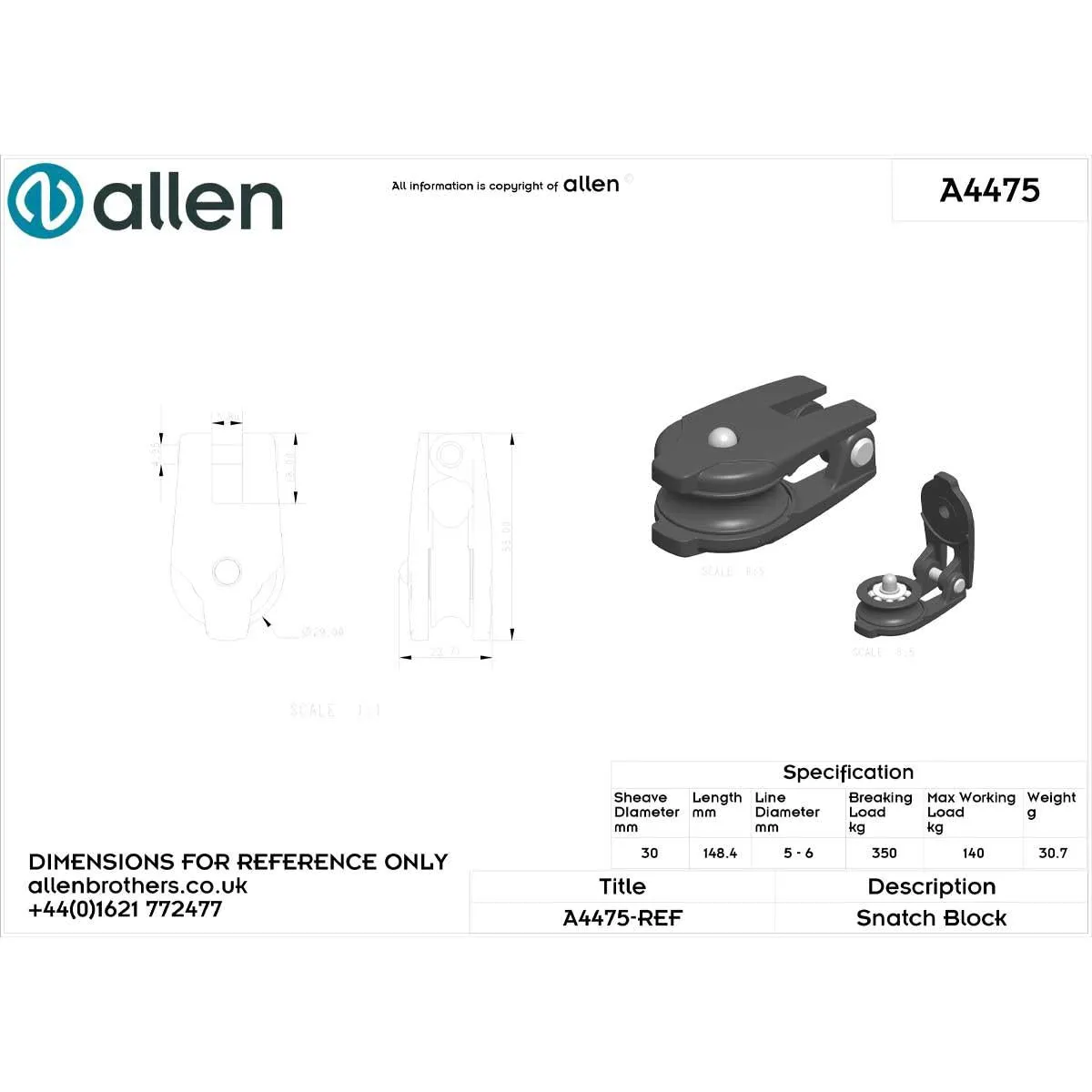 Allen 30mm Snatch Block