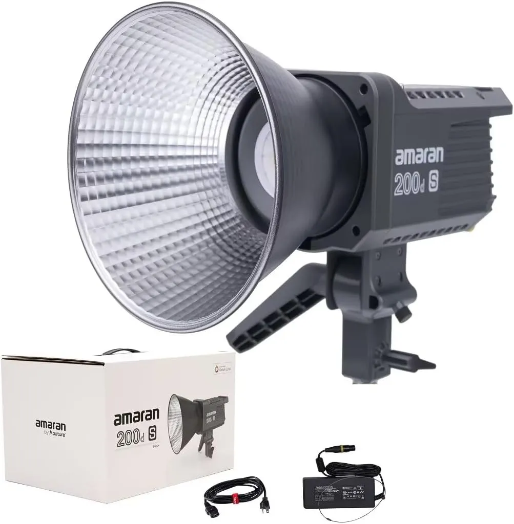Aputure Amaran 200d S Led Video Light 200w Daylight-Balanced LED Monolight 5600K Bowens Mount LED Photography Lighting Kit with App Control for Photography,filmaking,Interviews,Live Streaming