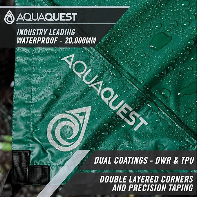 AquaQuest Defender Camping Tarp - Heavy Duty Tent Shelter or Rain Fly - Waterproof Camping Essentials for Hiking, Bushcraft & Hammock, 20 x 13 ft, Forester Green
