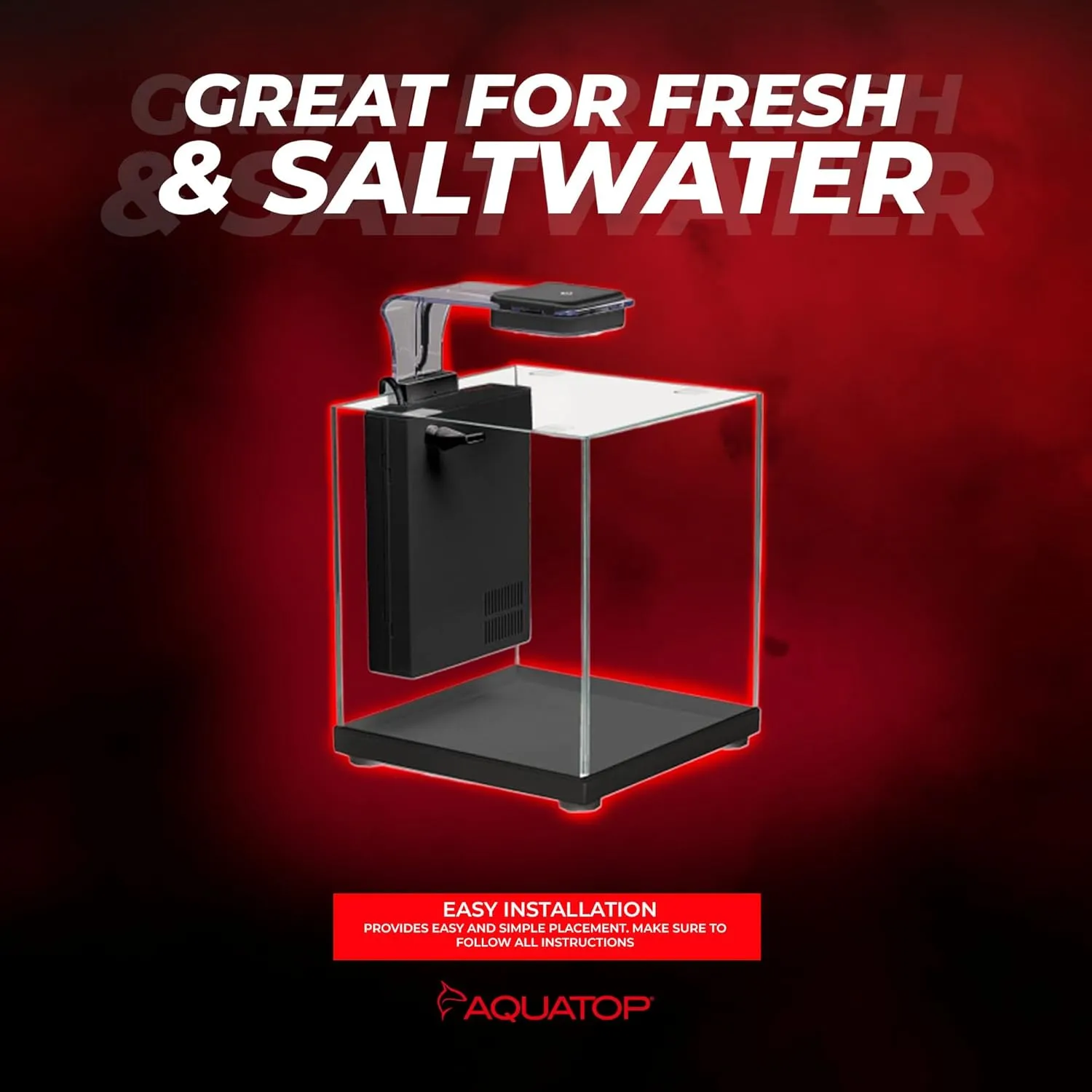 Aquatop Pisces Bullet Shaped Glass Aquarium - Nano Aquarium Kit, for Salt & Freshwater Fish Tanks - Mechanical, Chemical & Biological Filtration