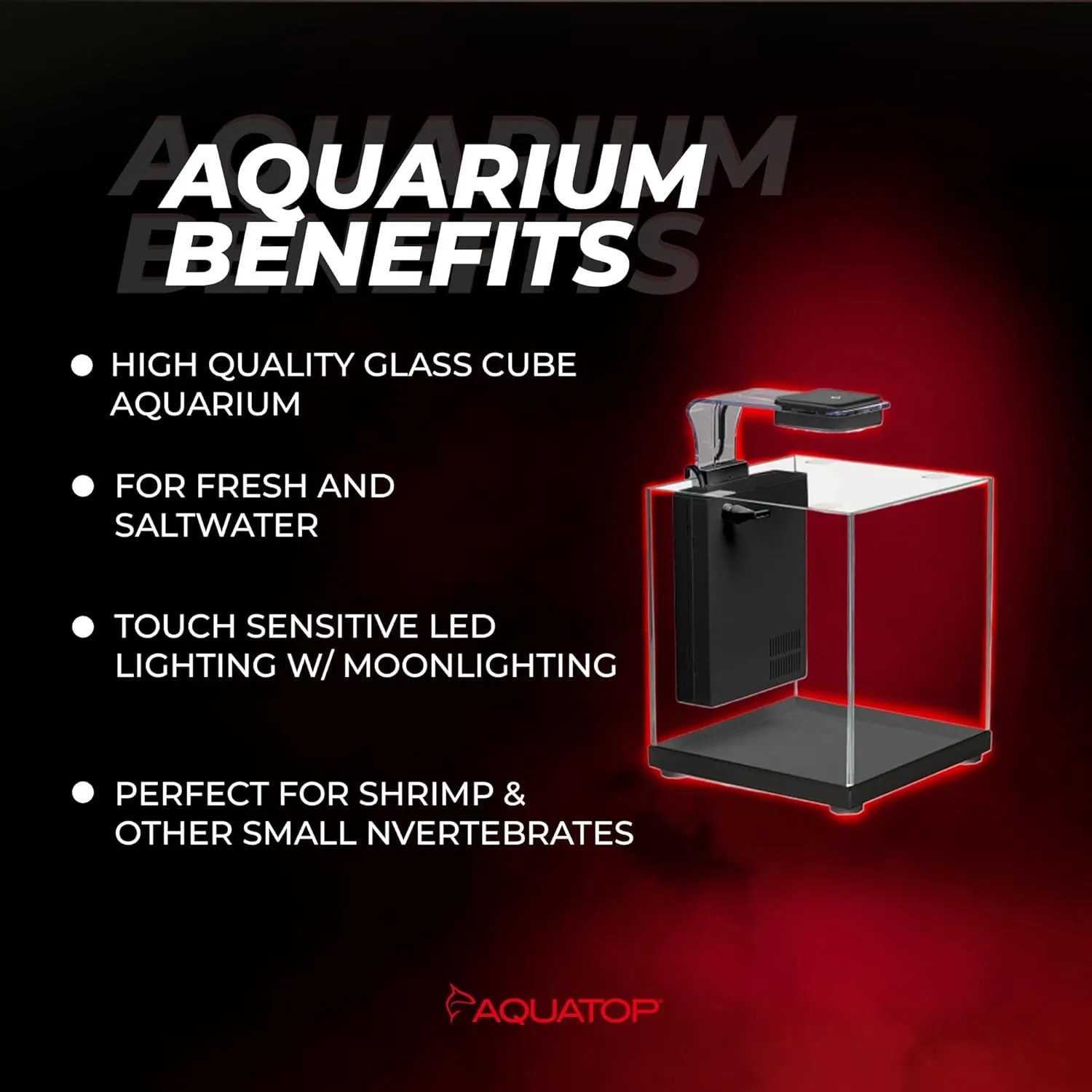 Aquatop Pisces Bullet Shaped Glass Aquarium - Nano Aquarium Kit, for Salt & Freshwater Fish Tanks - Mechanical, Chemical & Biological Filtration
