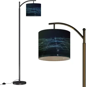 Arc Floor Lamps Geology Terrain Data telemetry Engineer Topography Contour Lines 3D Modern LED Adjustable Lampshade Standing Light for Living Room Reading Bedroom Office