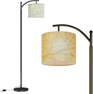 Arc Floor Lamps Topographic map Modern LED Adjustable Lampshade Standing Light for Living Room Reading Bedroom Office