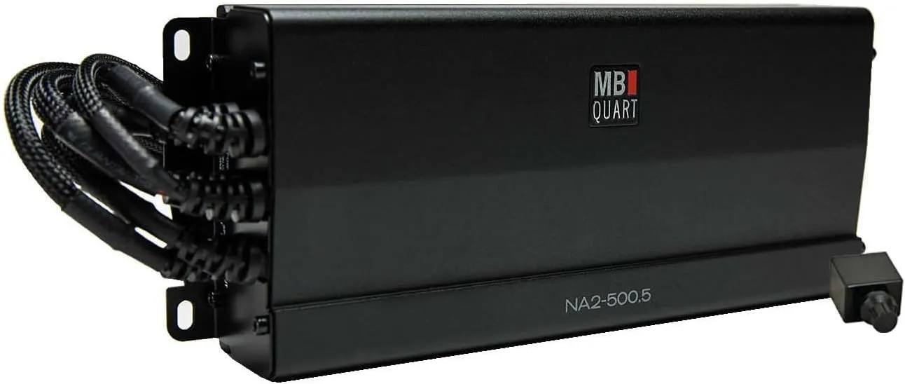 Audiosavings Bundle: MB Quart NA2-500.5 500 Watt 5-Channel Amplifier Class-D Amp for ATV/UTV/RZR Bundle with Rockville RWK8ATV OFC Copper 8 AWG Gauge Amp Installation Wire Kit (2 Items)