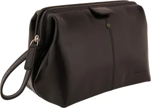 AULIV Toiletry Bag Hanging, Travel Organizer, Shower Dopp kit, for Men and Women in Full Grain Leather, from (Black)