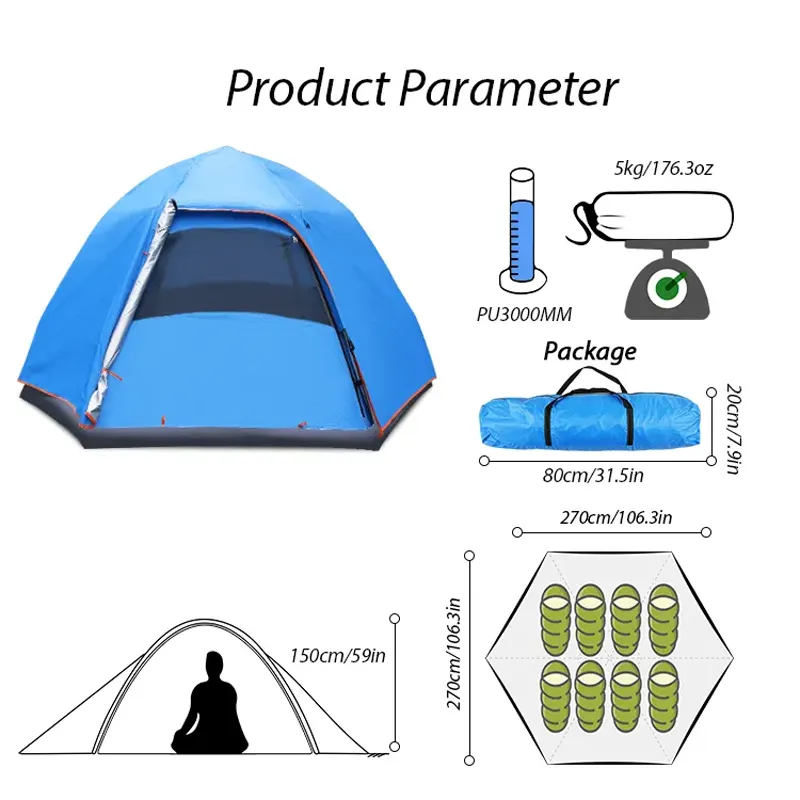 AURORA - Pop Up Tent PU 3000mm 3-5 People
