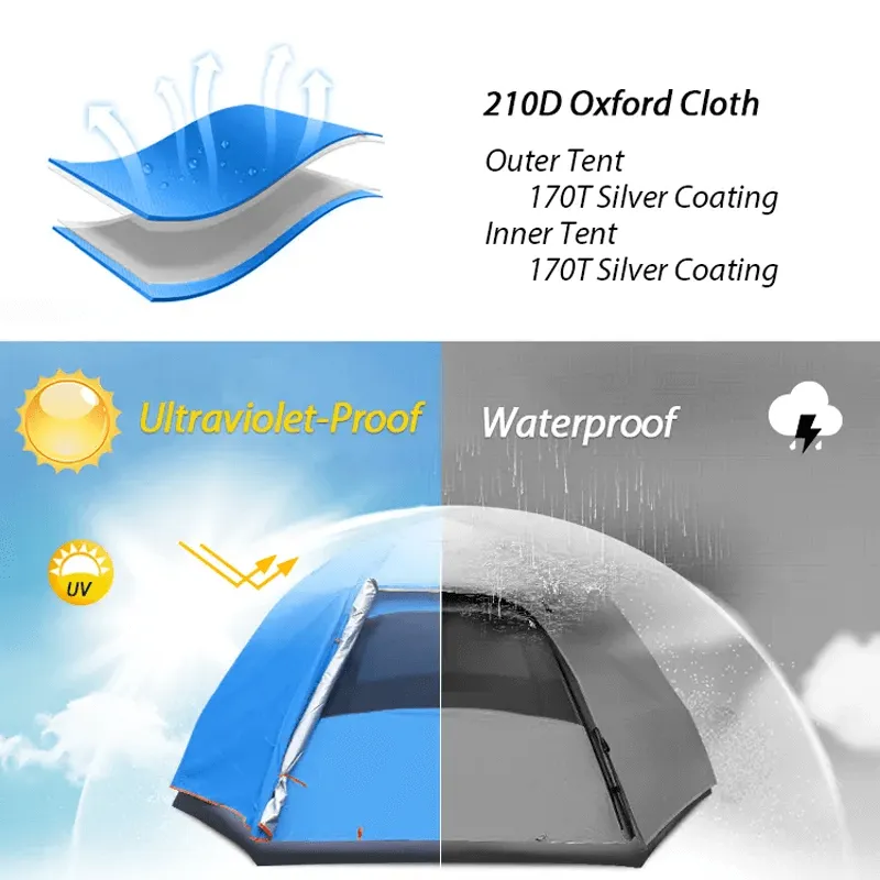AURORA - Pop Up Tent PU 3000mm 3-5 People