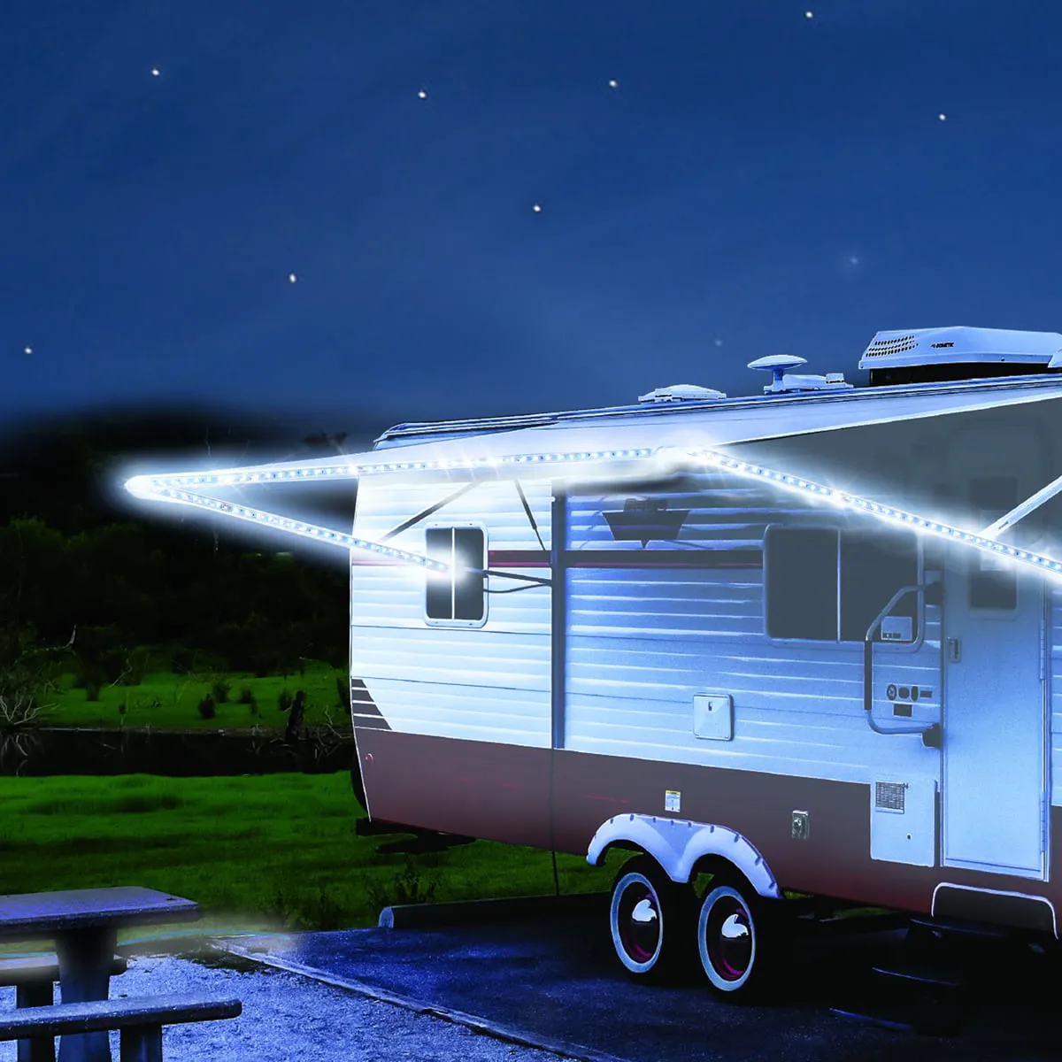 Auto Drive 120 Volts Multicolor LED Strip Lights with Remote Control for RV Vehicle