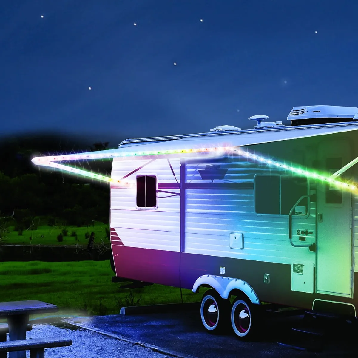 Auto Drive 120 Volts Multicolor LED Strip Lights with Remote Control for RV Vehicle