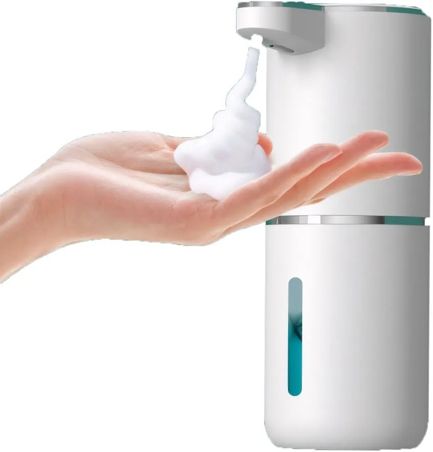 Automatic Foaming Soap Dispenser, 13oz /380ml Electric Touchless Foam Soap Dispensers 4 Adjustable Level Hand Sanitizer Pump Rechargeable IPX5 Waterproof for Kitchen Bathroom Hotel Restaurant