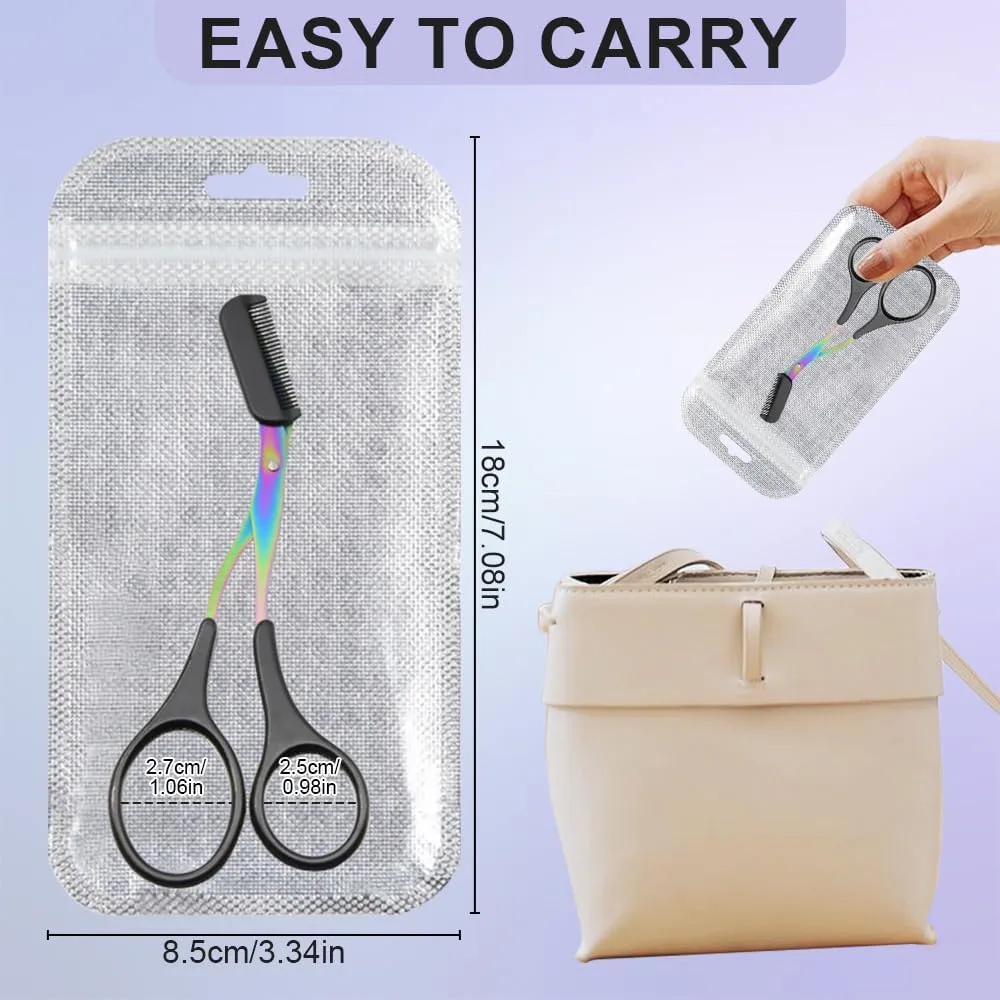 B-White Non-Slip Eyebrow Razor & Scissors - Precision Trimming Tool for Men & Women