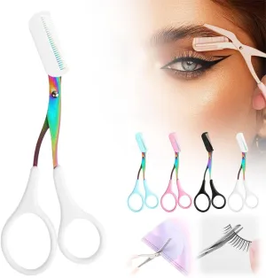 B-White Non-Slip Eyebrow Razor & Scissors - Precision Trimming Tool for Men & Women