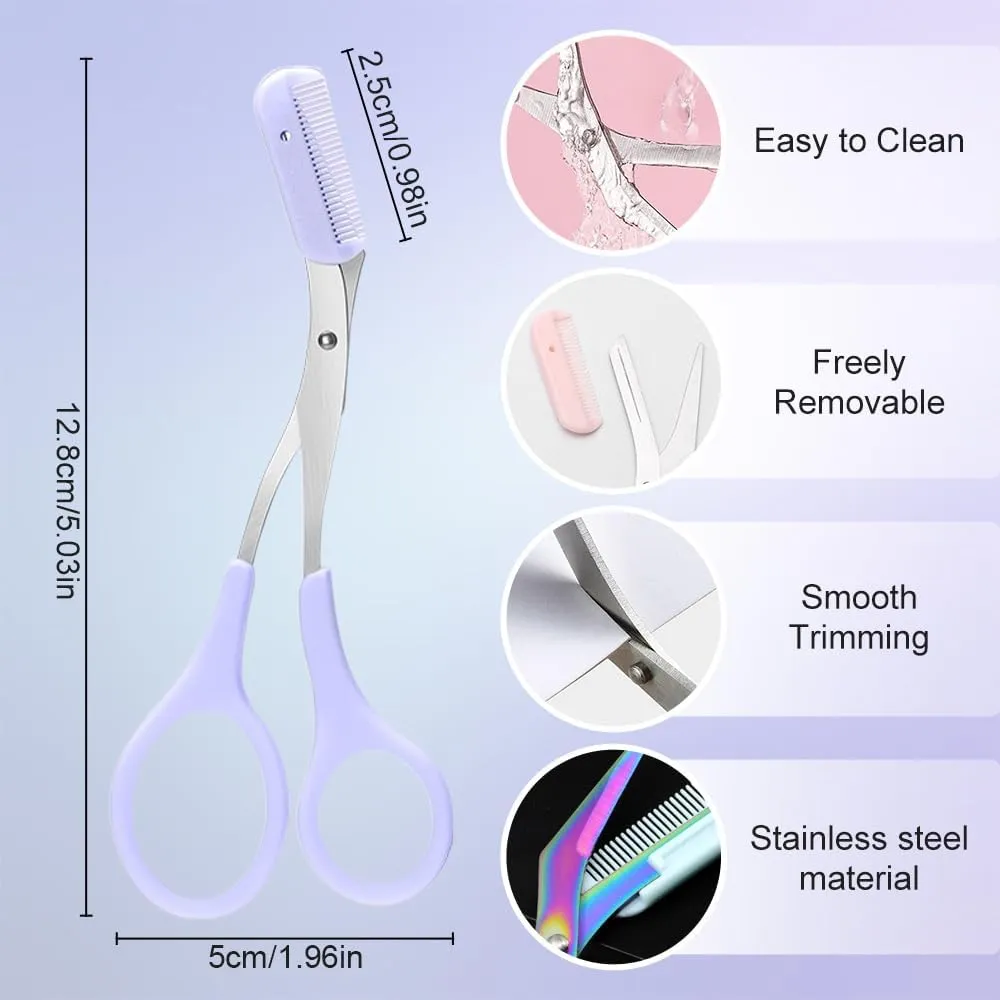 B-White Non-Slip Eyebrow Razor & Scissors - Precision Trimming Tool for Men & Women