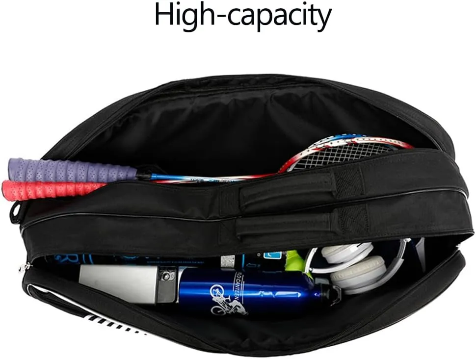 Badminton Tennis 3 Rackets Racquets Single Shoulder Bag Handbag, Waterproof Badminton Squash Racquets Bags for men women