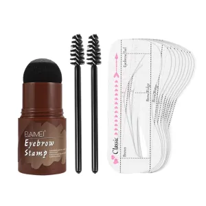 barenx Eyebrow Stamp Shaping Kit 2Pcs Eyebrow Brushes Reusable Eyebrow Stencils Eyebrow Powder Stamp One Step Eyebrow Definer Tools for Hairline Trimming - Dark Gray