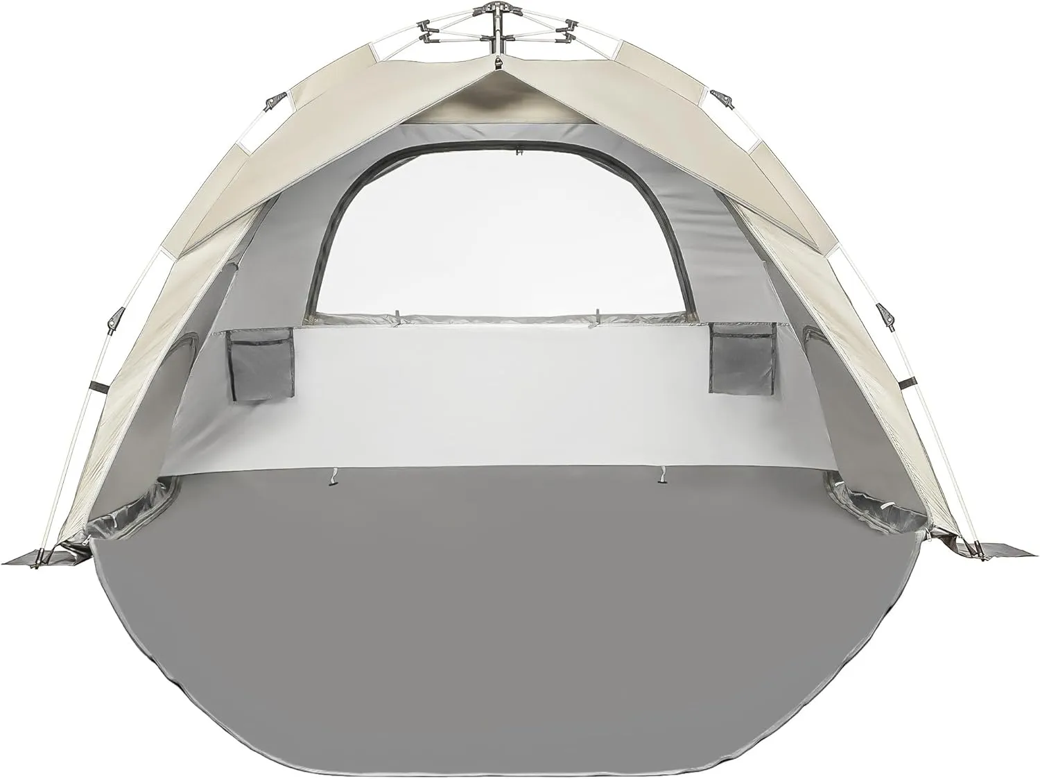 Beach Tent Pop Up Beach Sun Shade Tent with UPF 50  UV Protection, Removable Floor Zippered Privacy & Ventilation Sun Shelter Family 3 to 4 Person