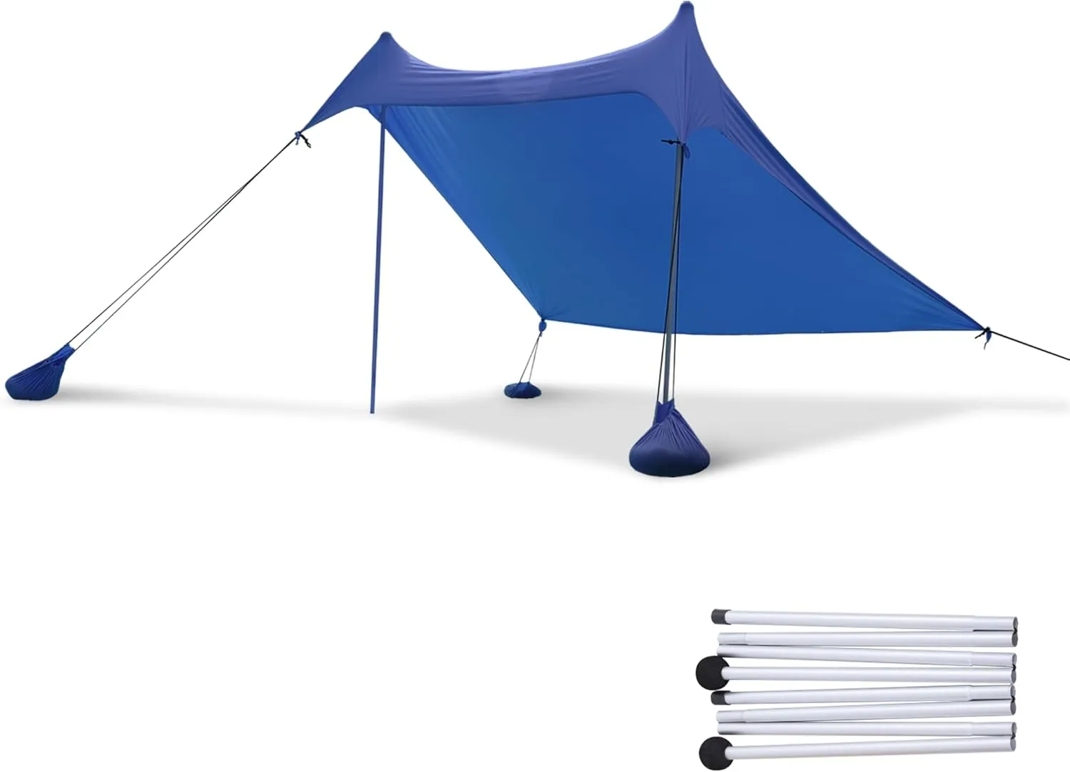 Beach Tent Shelter with UPF50 , Portable Sun Shelter Sun Shade 7x7 FT with Sandbag Anchors, 2 Pole Pop Up Outdoor Shelter Family Size for Beach, Backyard, Picnics, Navy