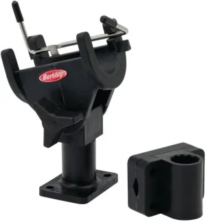 Berkley Quick-Set Boat Rod Holder, Sturdy Polypropylene Construction, Mountable with Locking Mechanism, Fits Easily on the Side or Top of the Gunwale or Other Boat Railings Black