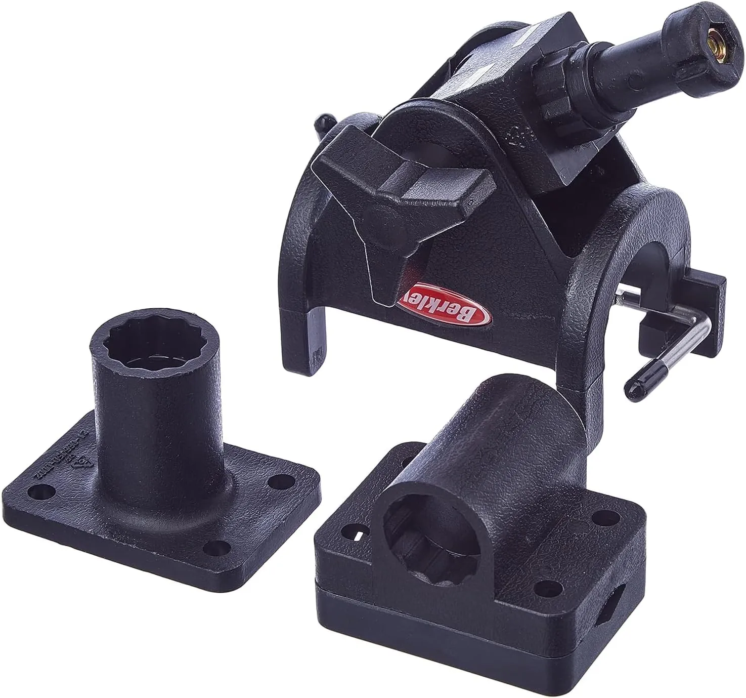 Berkley Quick-Set Boat Rod Holder, Sturdy Polypropylene Construction, Mountable with Locking Mechanism, Fits Easily on the Side or Top of the Gunwale or Other Boat Railings Black