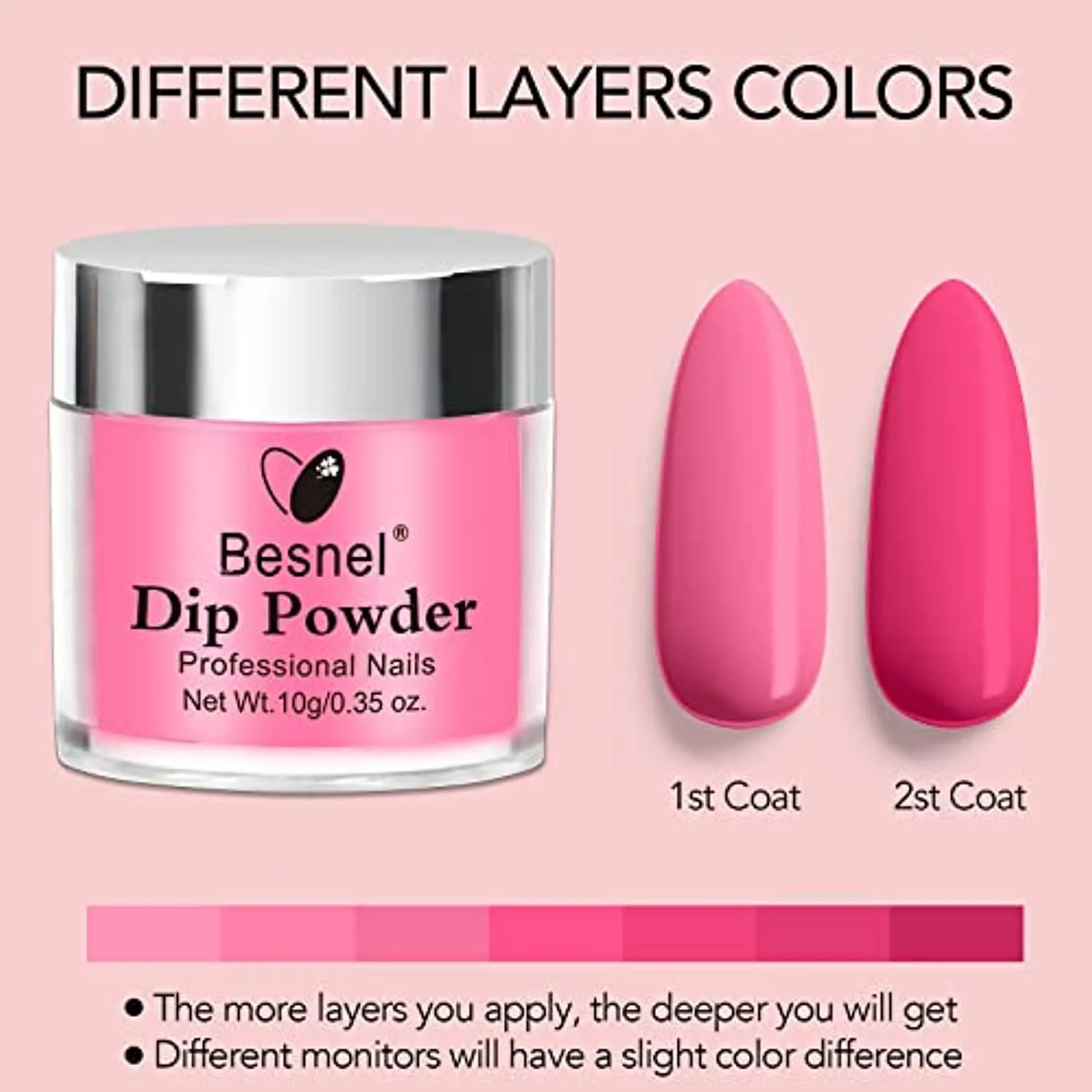 Besnel 42 Colors Dip Powder Nail Kit, Glitter Acrylic Dipping Powder Liquid Set with Base&Top Coat Activator Brush Saver Dip Nail Kit for DIY Salon Beginner French Nail Manicure Nail Quick Drying No Lamp Needed