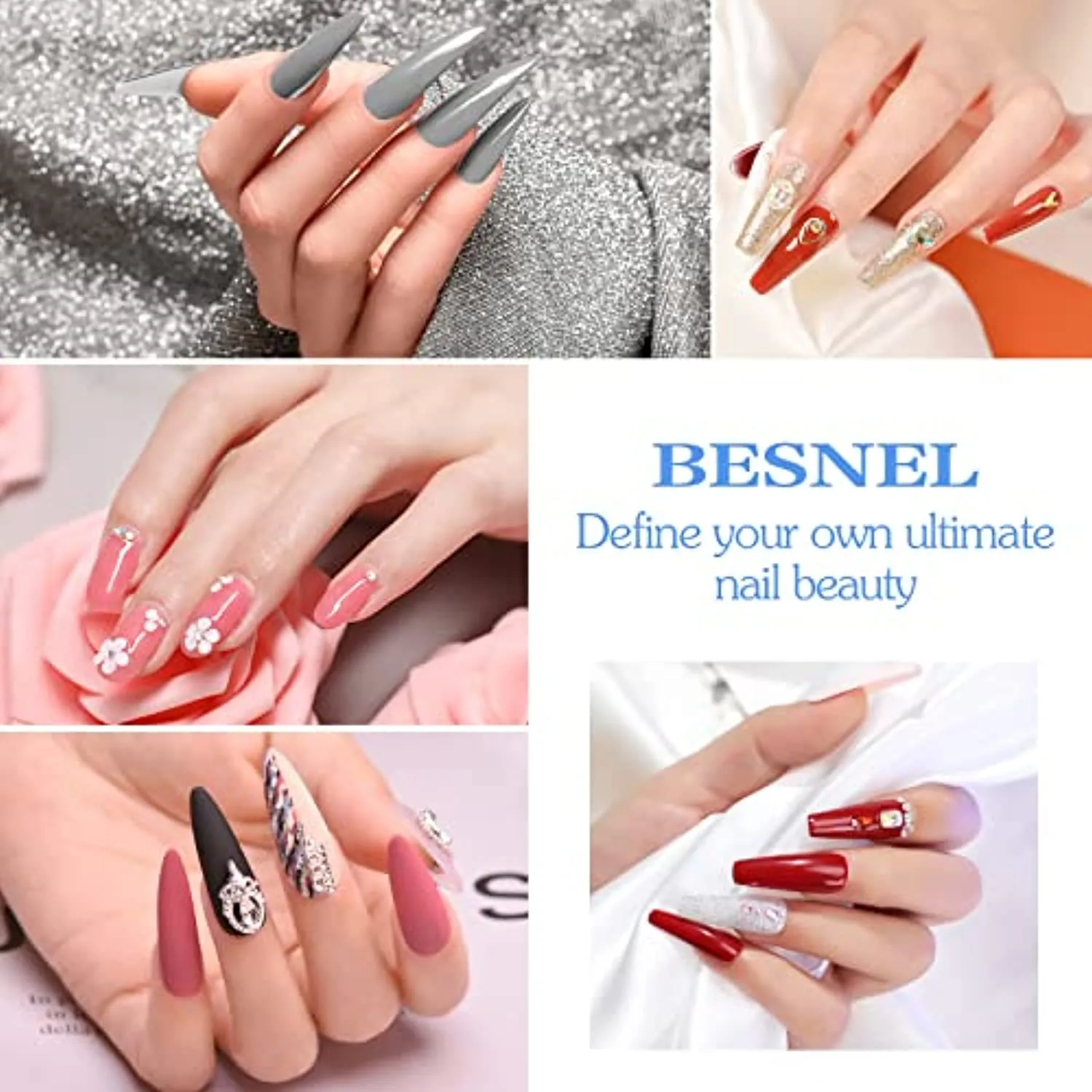 Besnel 42 Colors Dip Powder Nail Kit, Glitter Acrylic Dipping Powder Liquid Set with Base&Top Coat Activator Brush Saver Dip Nail Kit for DIY Salon Beginner French Nail Manicure Nail Quick Drying No Lamp Needed