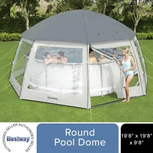 Bestway 19'8" x 19'8" x 9'8" / 6.00m x6.00mx2.95m Round Dome for Swimming Pools
