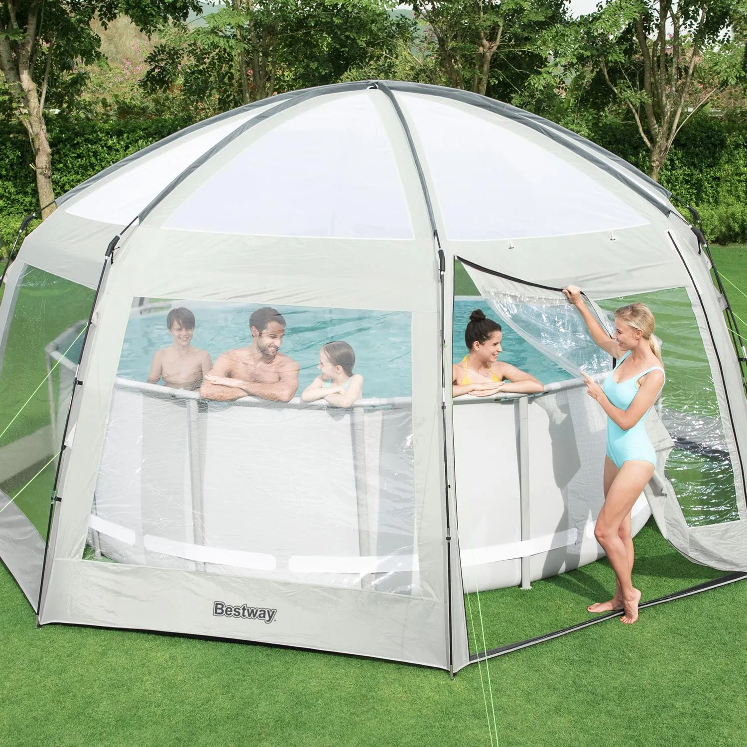 Bestway 19'8" x 19'8" x 9'8" / 6.00m x6.00mx2.95m Round Dome for Swimming Pools