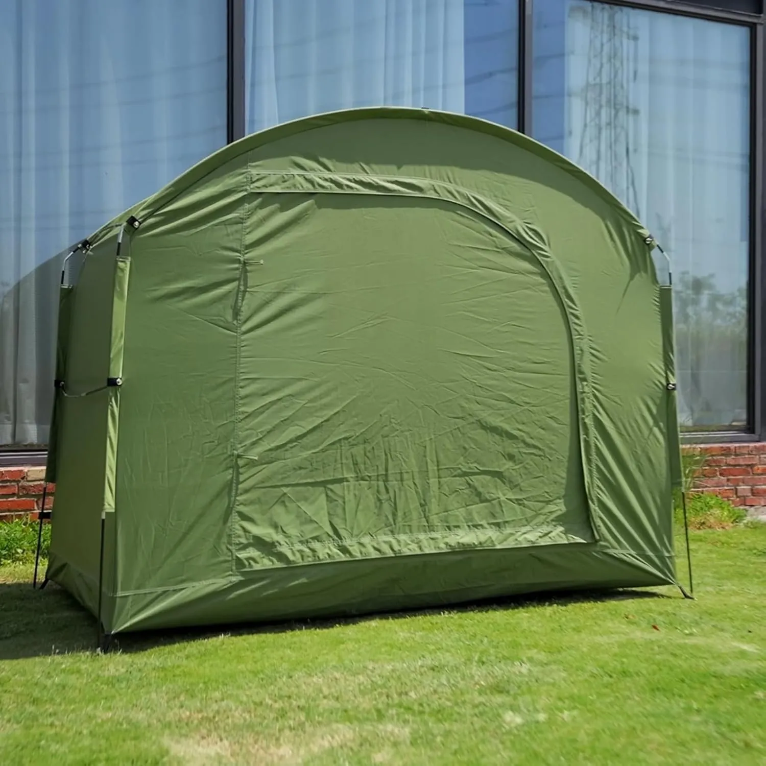 Bicycle Cover Tent Bike Expandable House Bike Cover Shelter Waterproof Outdoor Shed Storage for Garden Tools, Toys, Lawn Mover (Green)