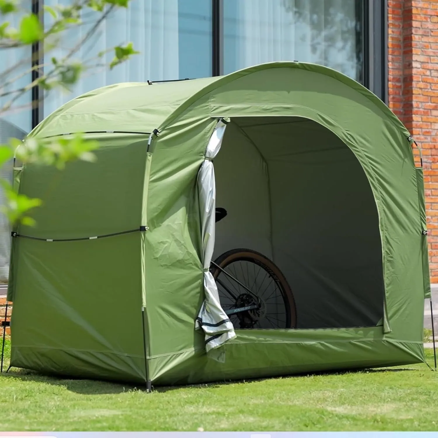 Bicycle Cover Tent Bike Expandable House Bike Cover Shelter Waterproof Outdoor Shed Storage for Garden Tools, Toys, Lawn Mover (Green)