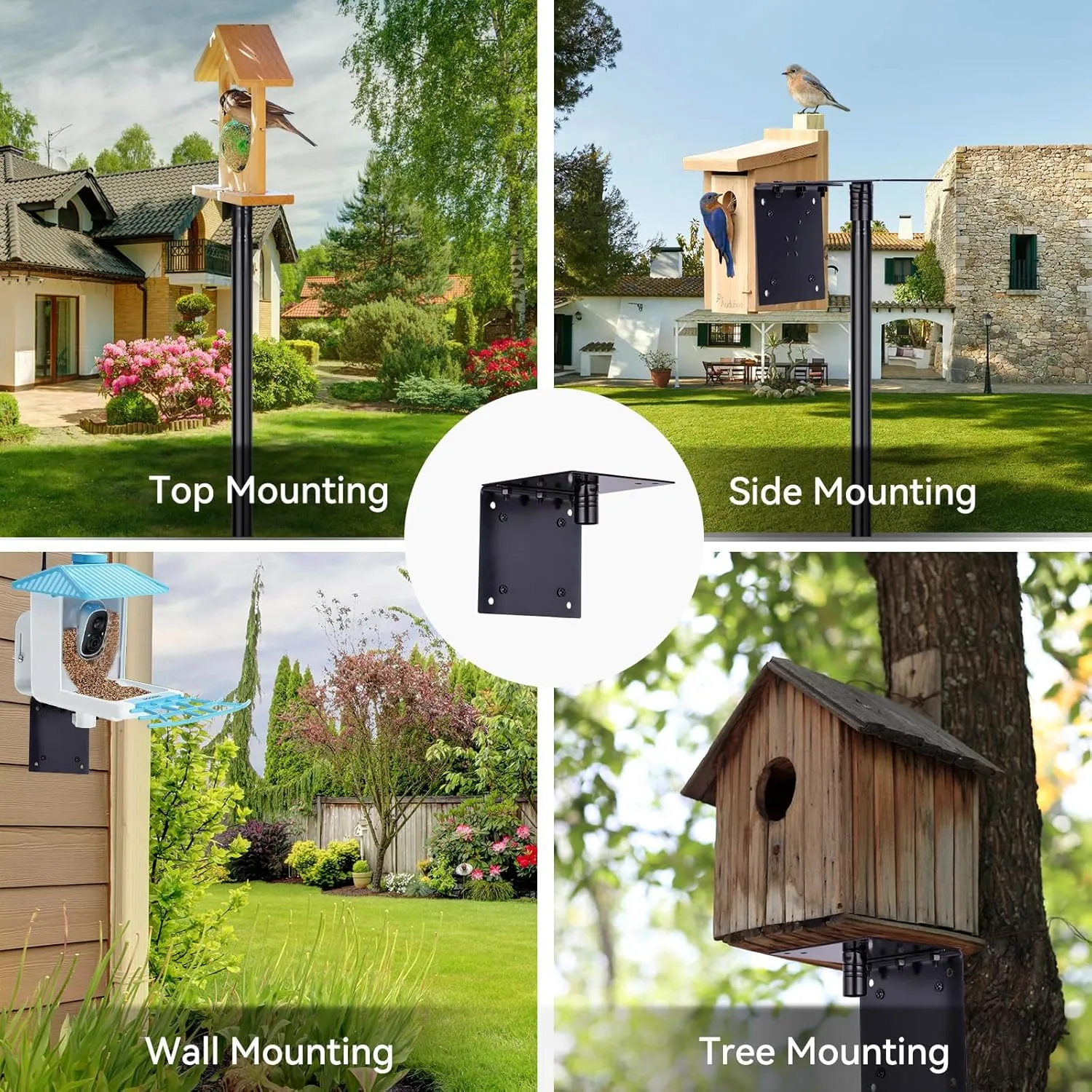 Bird Feeder Pole for Outdoor, 1 Pack 109 Inch Bird House Pole for Outside Heavy Duty, Adjustable Feeder Stand for Smart Wild Birds Watching