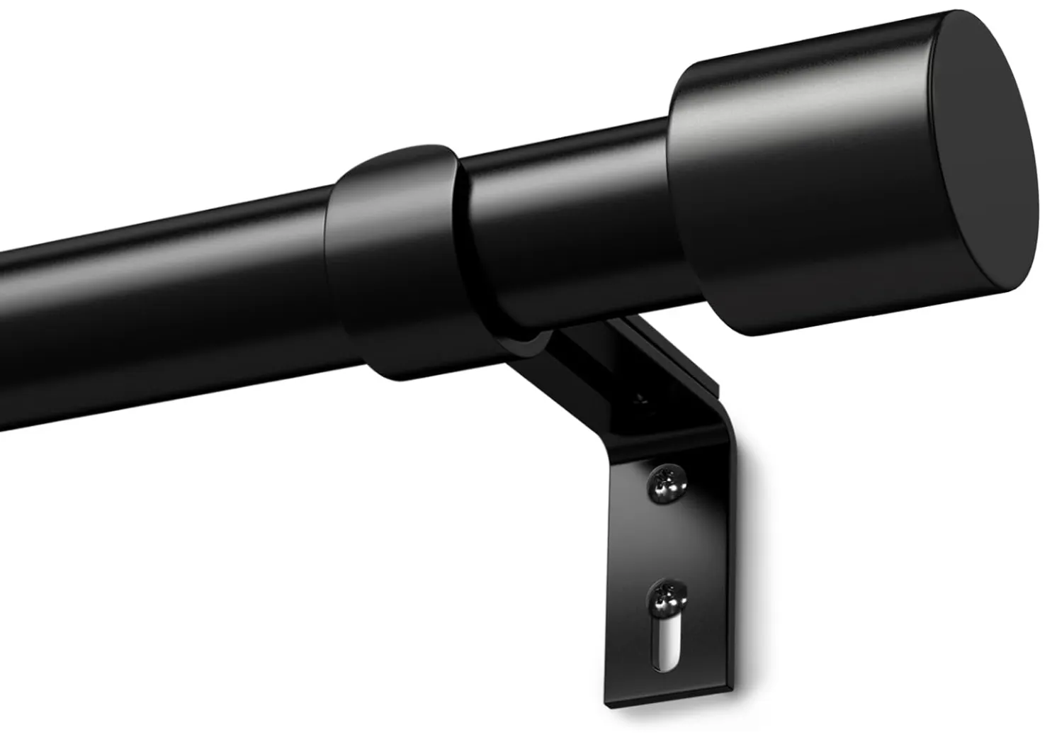Black Curtain Poles for Eyelet Curtains Metal Extendable Curtain Rod Adjustable Voile Curtain Poles for Windows Door (Black, 76 to 305cm)